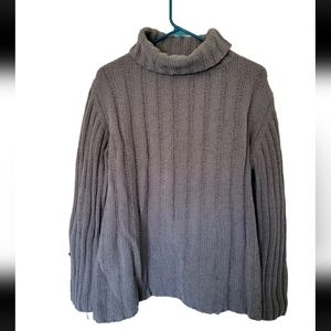 Express Women's Acrylic Blend Knit Grey Turtleneck Size L Sweater Long Sleeve